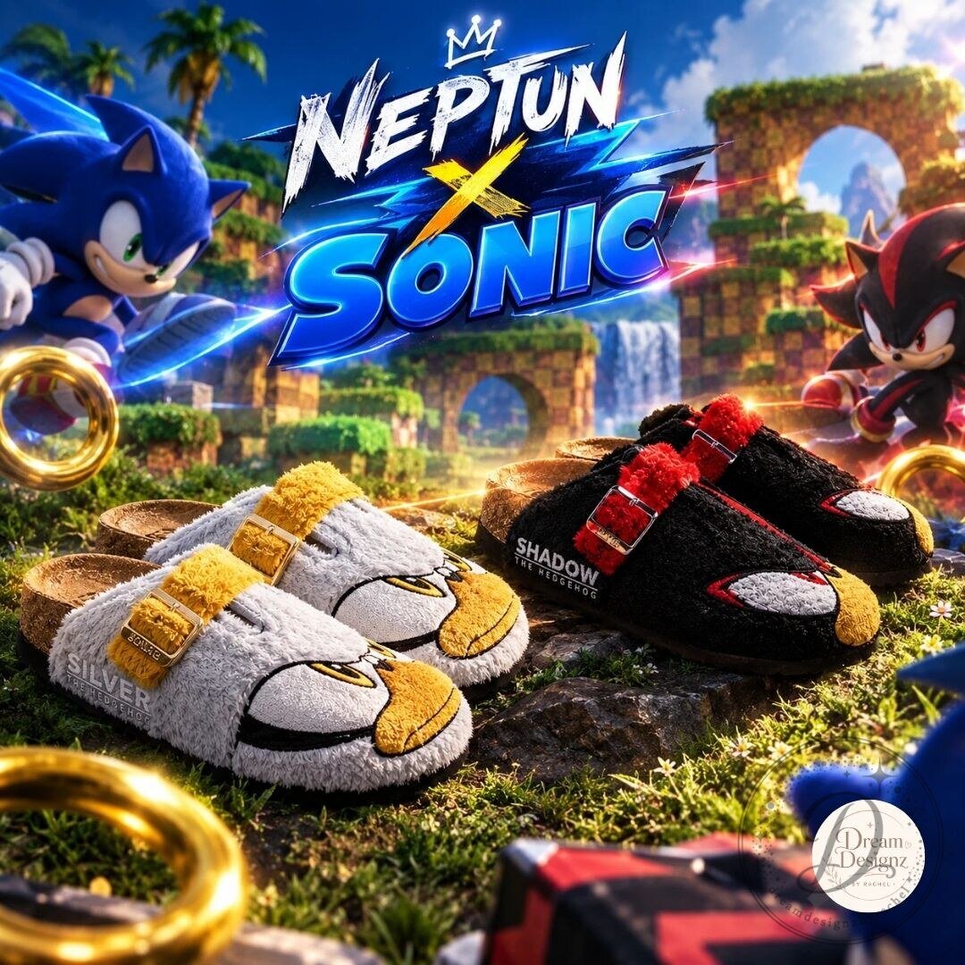 Neptun x Sonic Shadow the Hedgehog Plush Clogs Shoes Neptun x Sonic Shadow the Hedgehog Plush Clogs – image 4 of 4