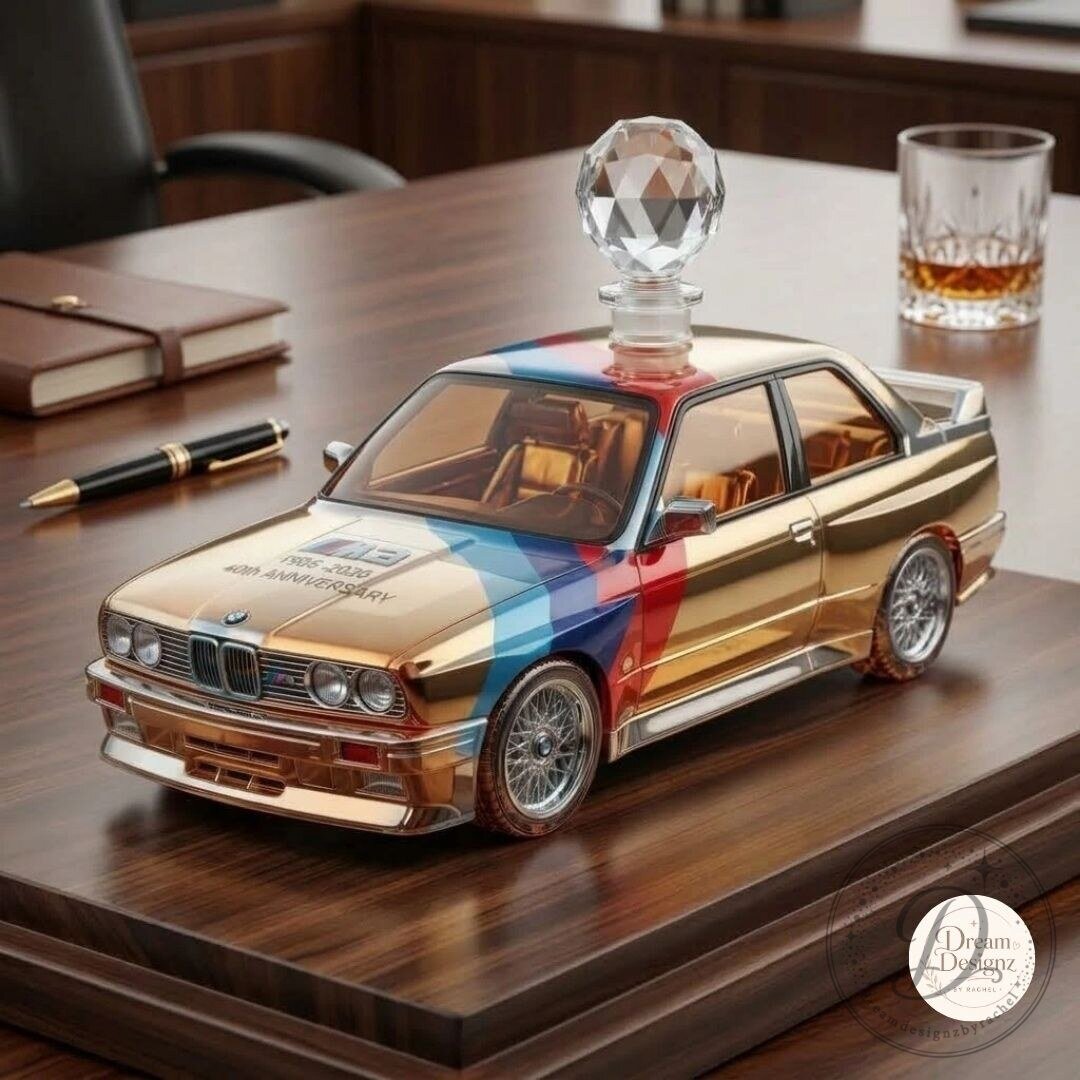 BMW M3 E30 Crystal Whiskey Car Decanter Bottle