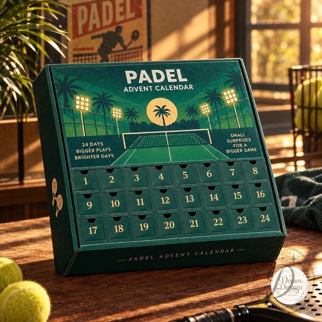 Padel Tennis Christmas Advent Calendar Countdown product image showing design and details