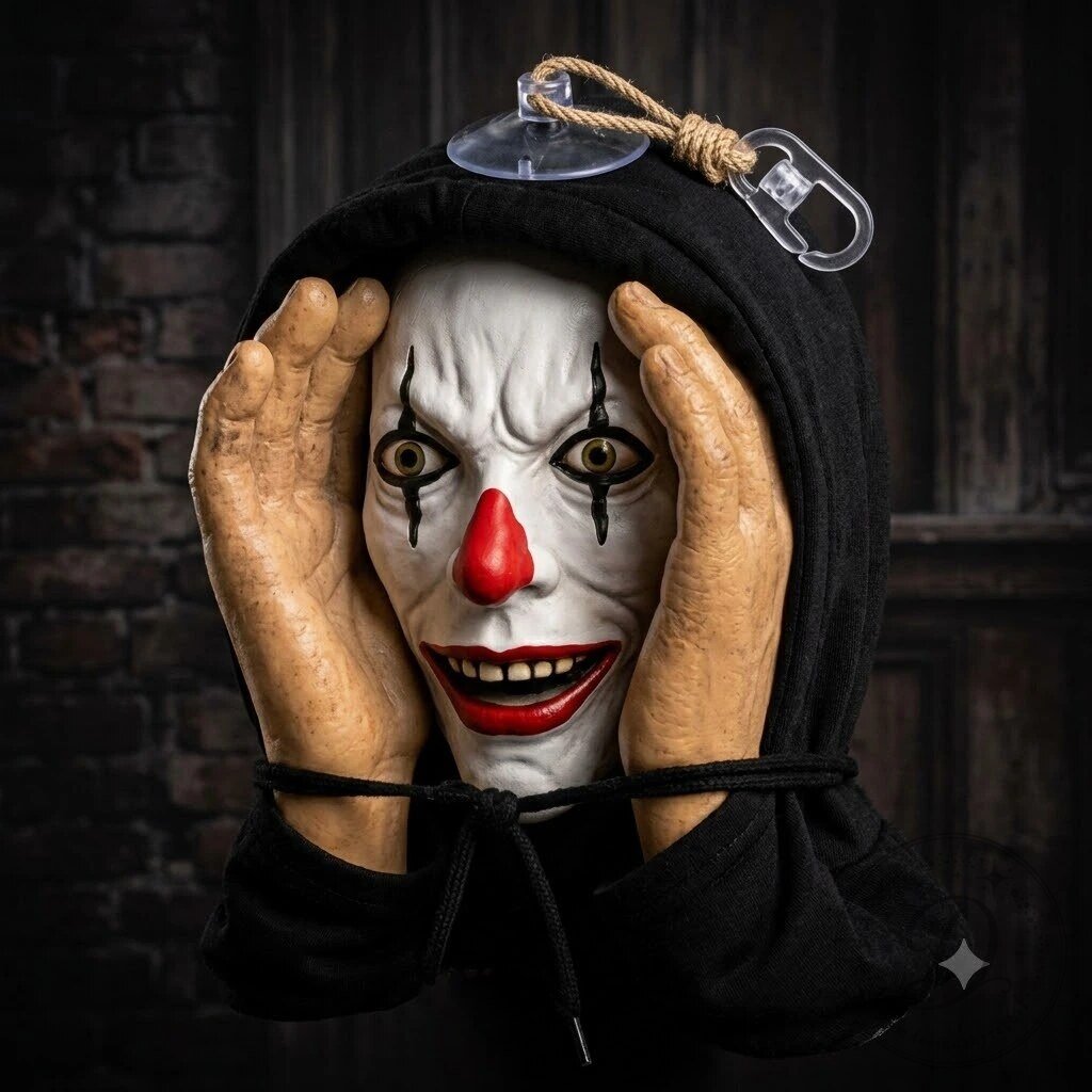 The Peeper - Scary Peeping Stranger Window Prop Halloween Decor 15 The Peeper - Scary Peeping Stranger Window Prop Halloween Decor product image showing design and details