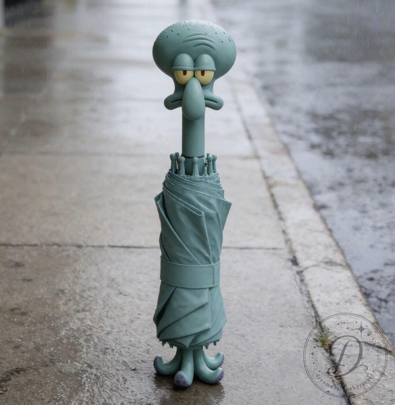 SpongeBob SquarePants Squidward Head Handle Umbrella
