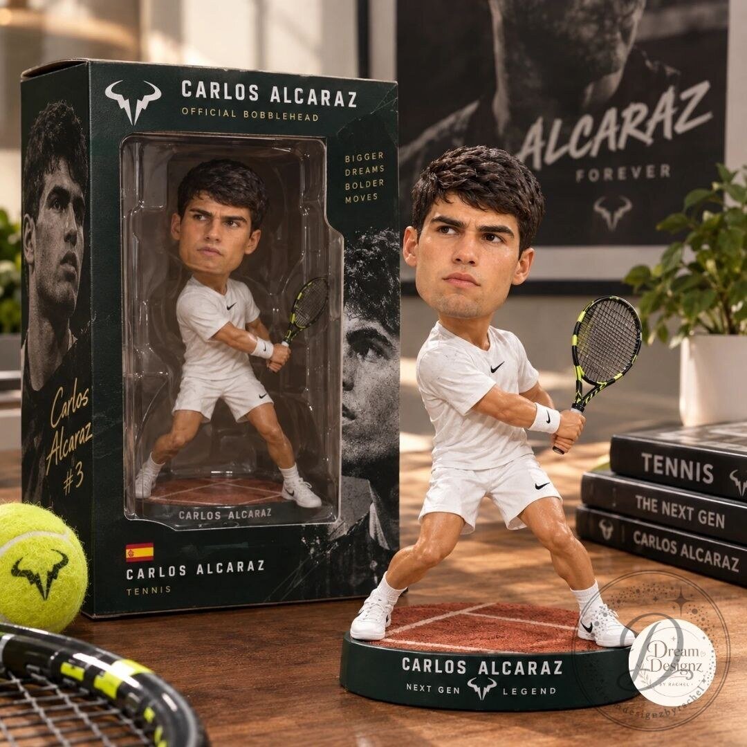 Carlos Alcaraz Tennis Star Player Bobblehead Figure