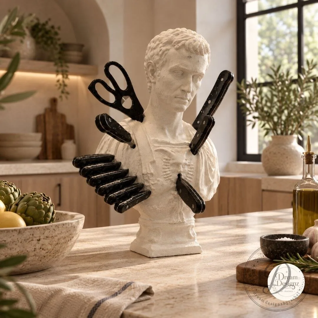 Julius Caesar Knife Block Home Kitchen Decor 8 Julius Caesar Knife Block Home Kitchen Decor product image showing design and details