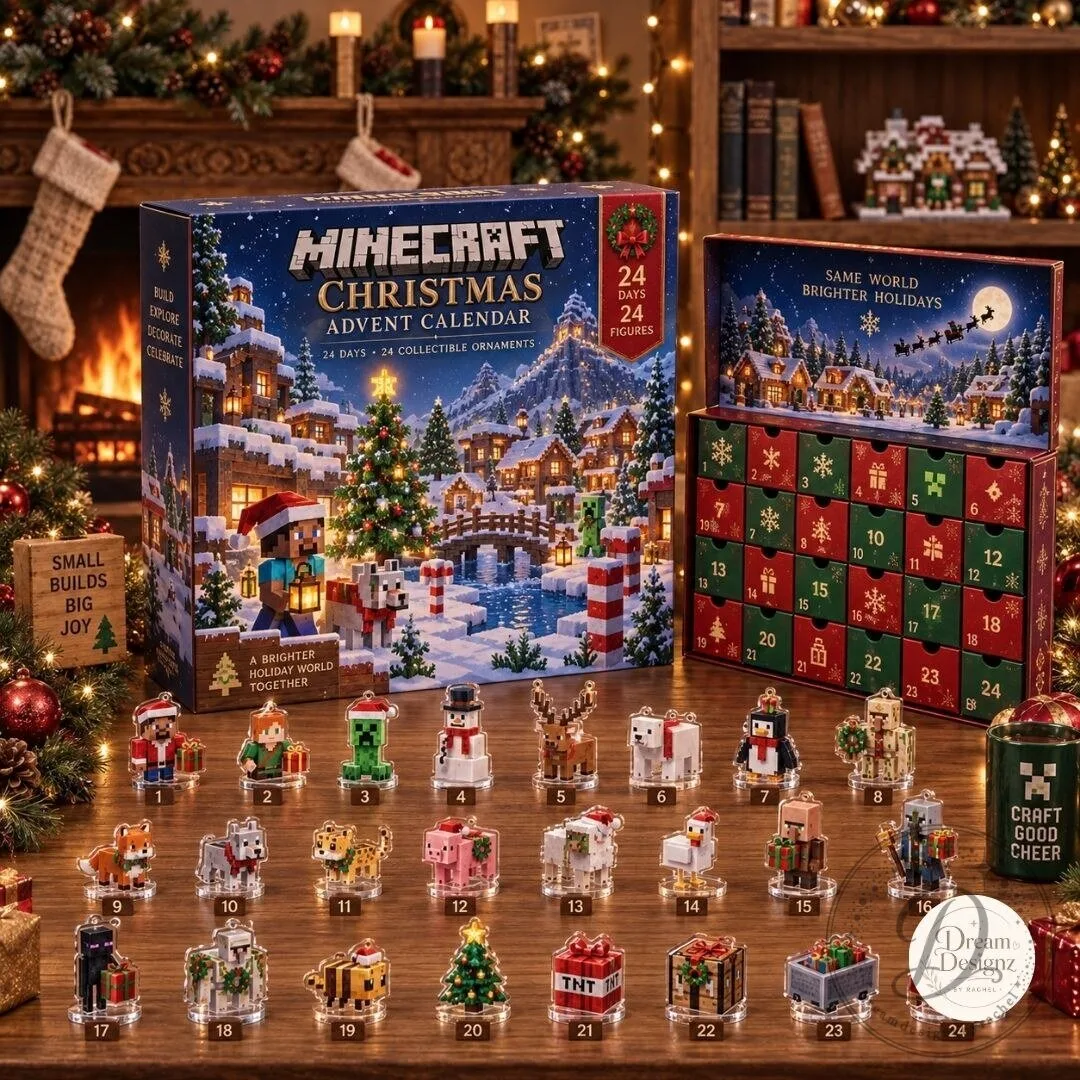 Minecraft Christmas Advent Calendar 2026 24 Days Ornaments Gift Set