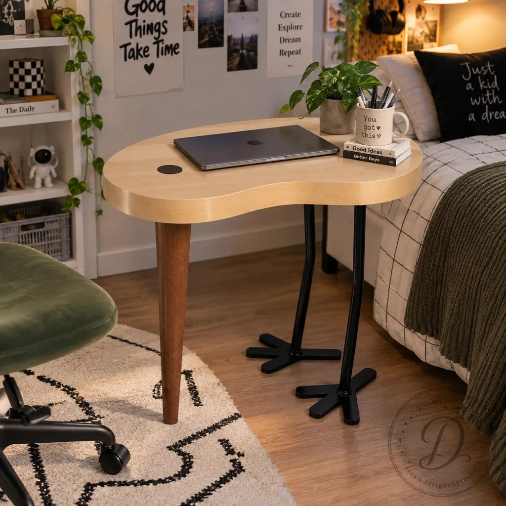 Radis Chick Side Table Light Wood Bird Feet Desk Radis Chick Side Table Light Wood Bird Feet Desk