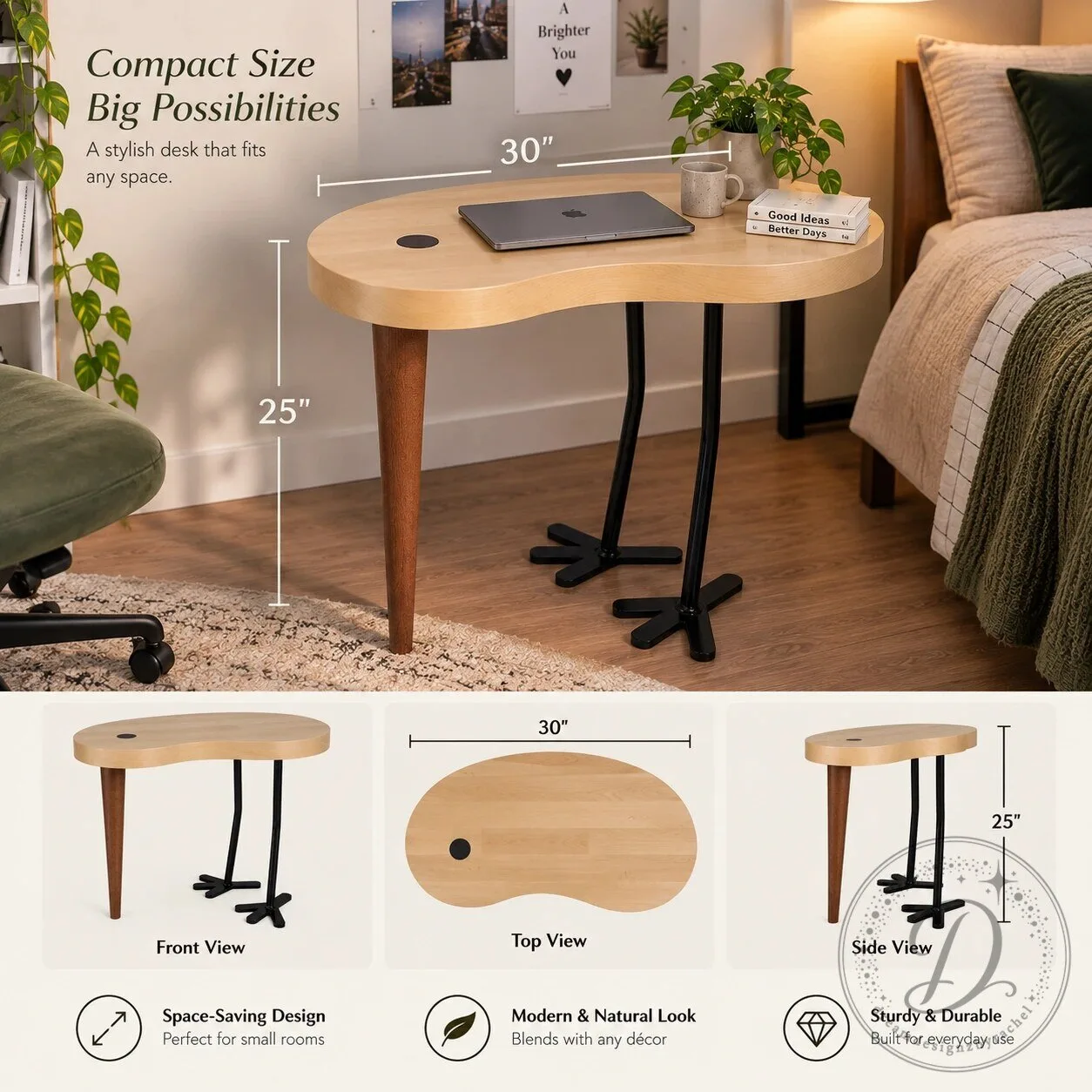 Radis Chick Side Table Light Wood Bird Feet Desk 9 Radis Chick Side Table Light Wood Bird Feet Desk
