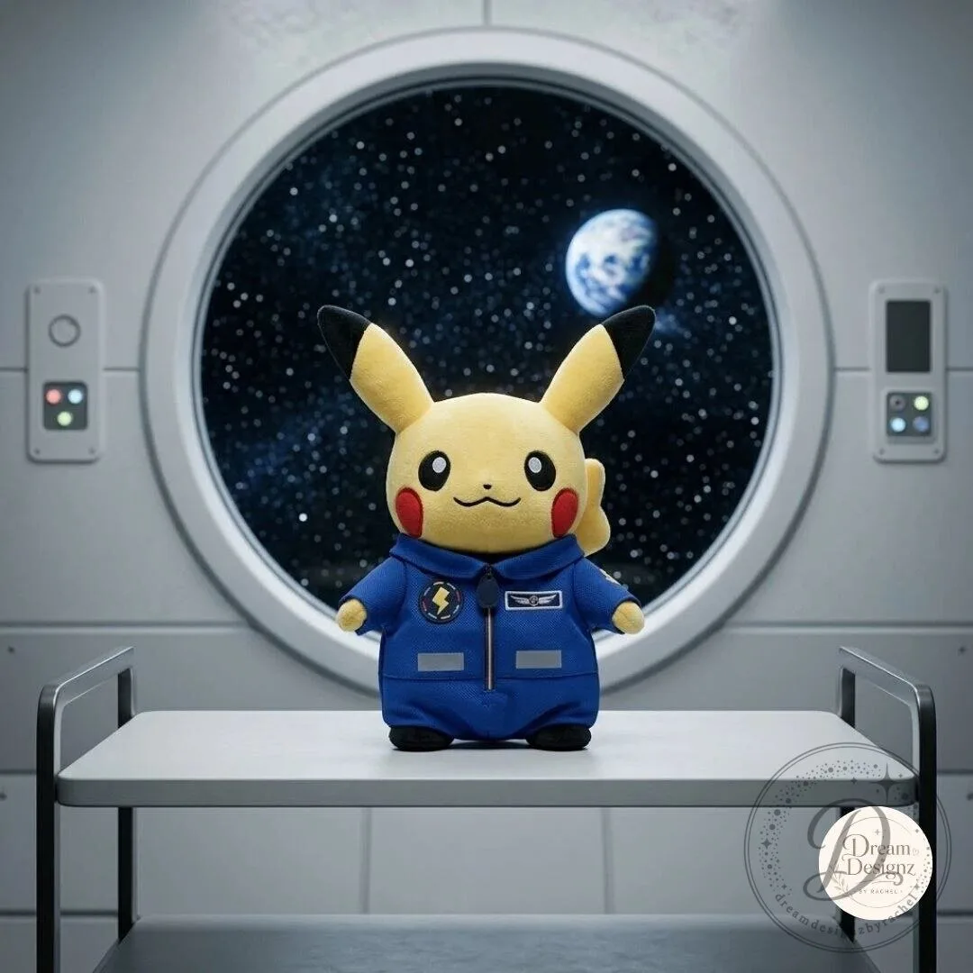 Pokemon x ESA Astronaut Blue Pikachu Space Suit Plush Toy
