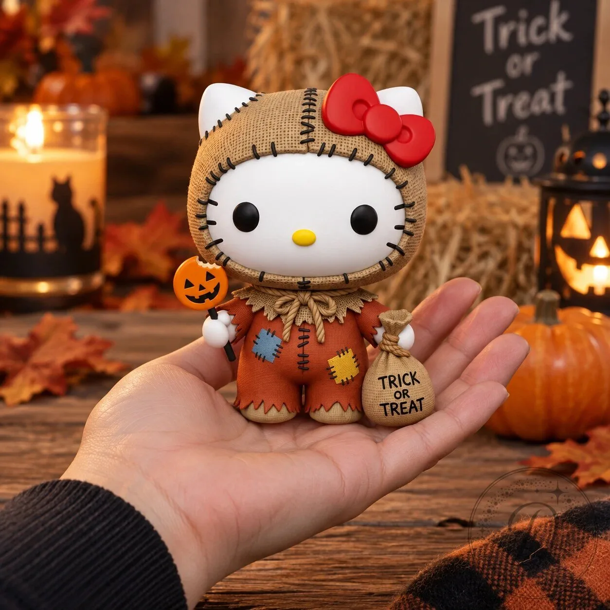 Funko Pop Hello Kitty Scarecrow Halloween Vinyl Figure 9 Hello Kitty Scarecrow Halloween Vinyl Figure product image showing design and details