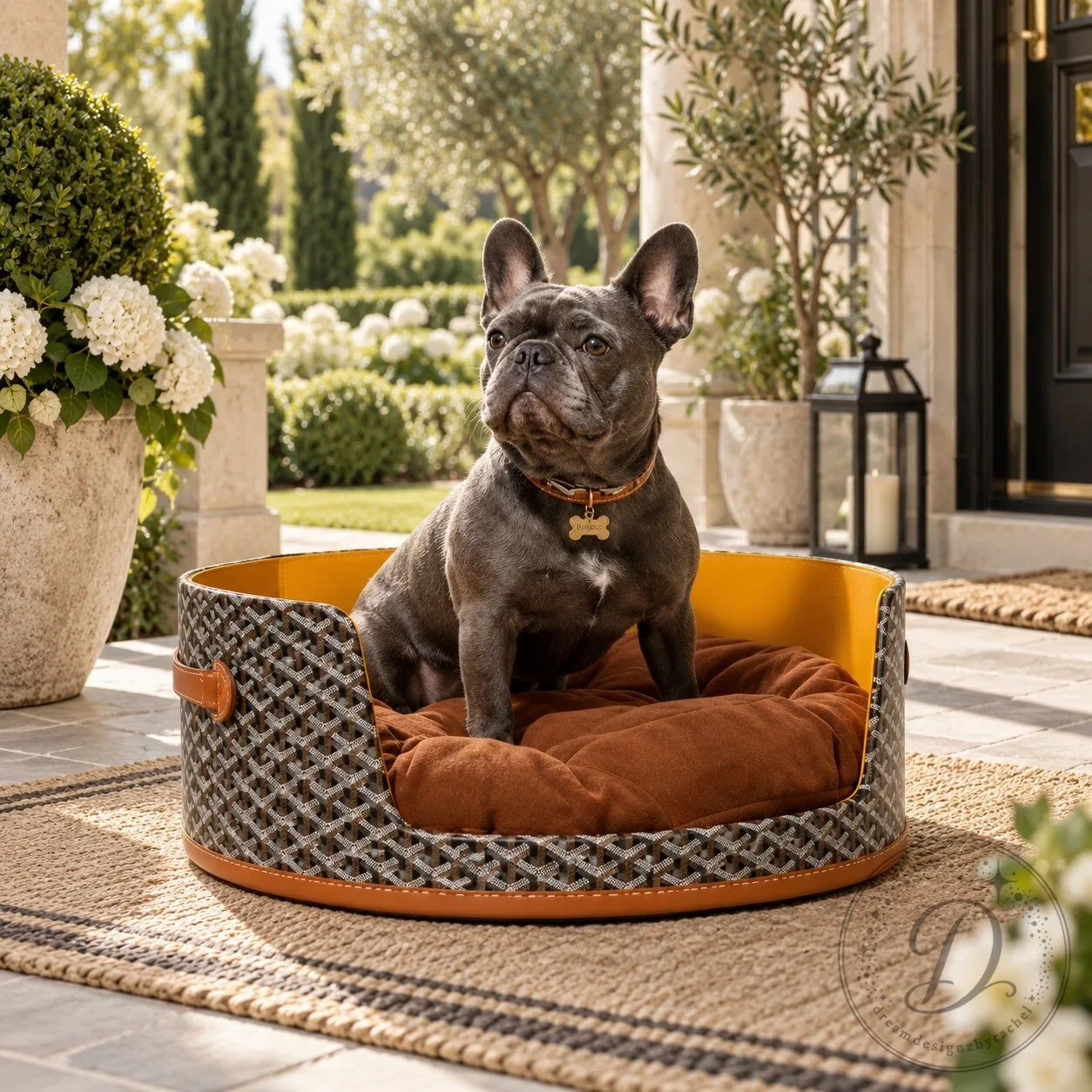 Goyardine Luxury Dog Bed Soft Cushion Pet Lounger