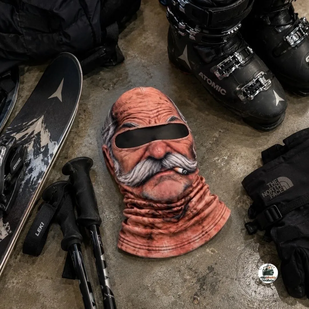 Old Man Mustache Cigarette Graphic Ski Balaclava Face Mask