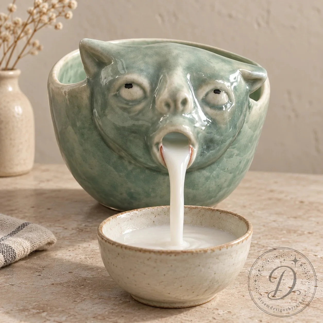 Handmade Ceramic Cat Matcha Bowl