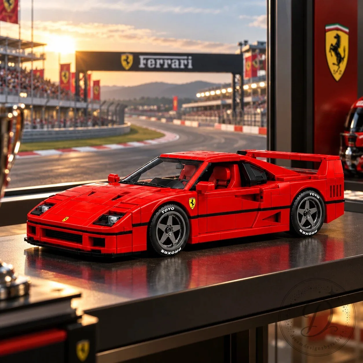 Hot Wheels Brick Shop Ferrari F40 Supercar Building Set 9 Hot Wheels Brick Shop Ferrari F40 Supercar Building Set product image showing design and details