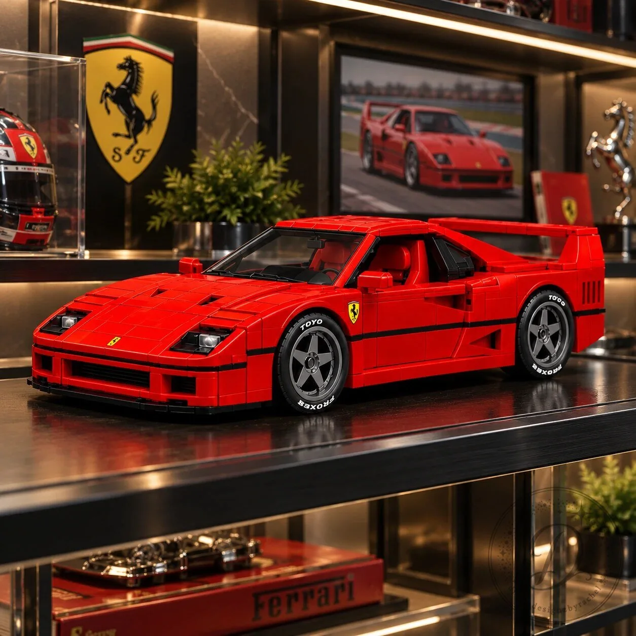 Hot Wheels Brick Shop Ferrari F40 Supercar Building Set 11 Hot Wheels Brick Shop Ferrari F40 Supercar Building Set product image showing design and details