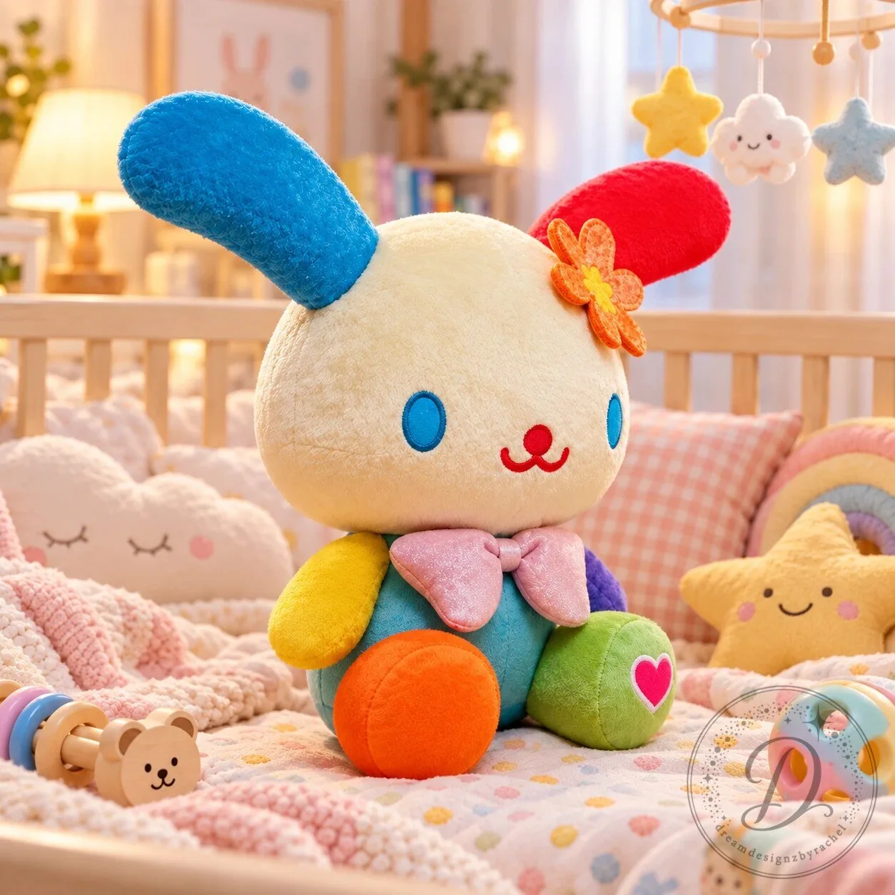 Sanrio U SA HA NA Ultra-Premier Special Edition Colorful Bunny Plush Toy 9 Sanrio U SA HA NA Ultra-Premier Special Edition Colorful Bunny Plush Toy product image showing design and details