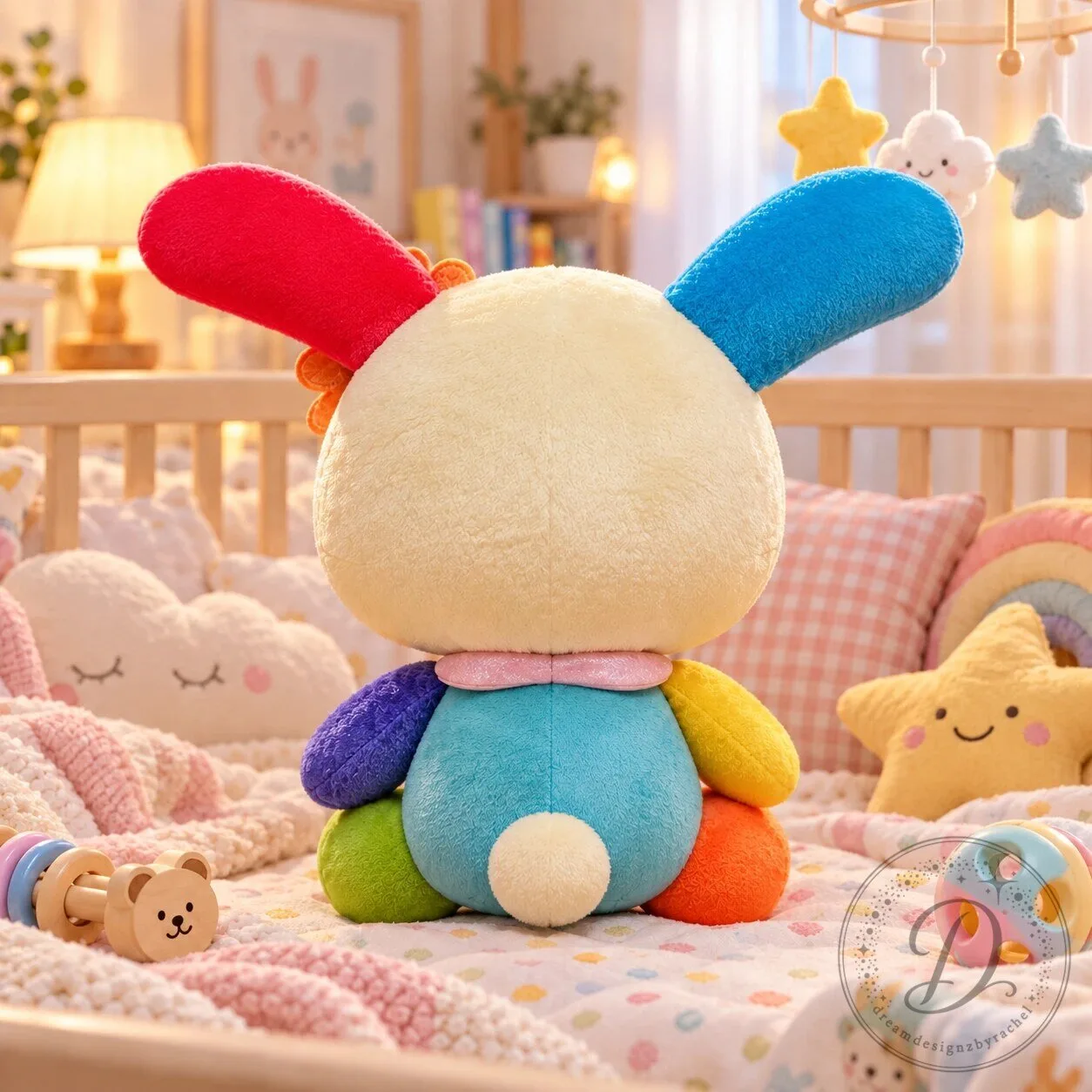 Sanrio U SA HA NA Ultra-Premier Special Edition Colorful Bunny Plush Toy 10 Sanrio U SA HA NA Ultra-Premier Special Edition Colorful Bunny Plush Toy product image showing design and details