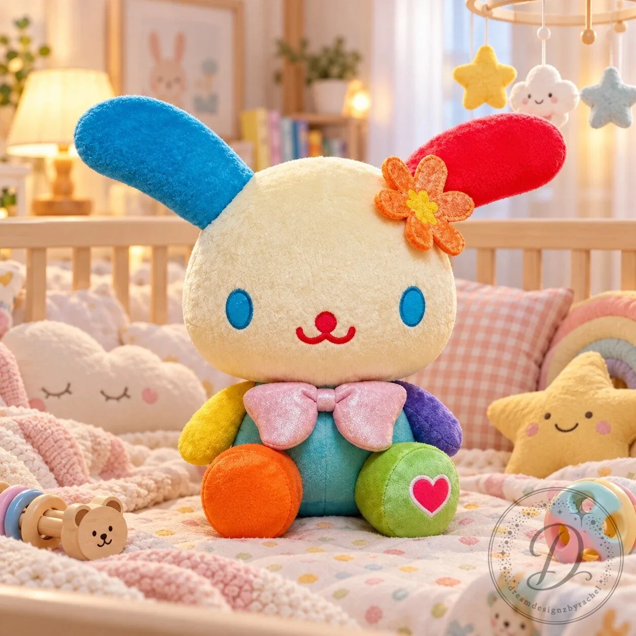Sanrio U SA HA NA Ultra-Premier Special Edition Colorful Bunny Plush Toy 11 Sanrio U SA HA NA Ultra-Premier Special Edition Colorful Bunny Plush Toy product image showing design and details