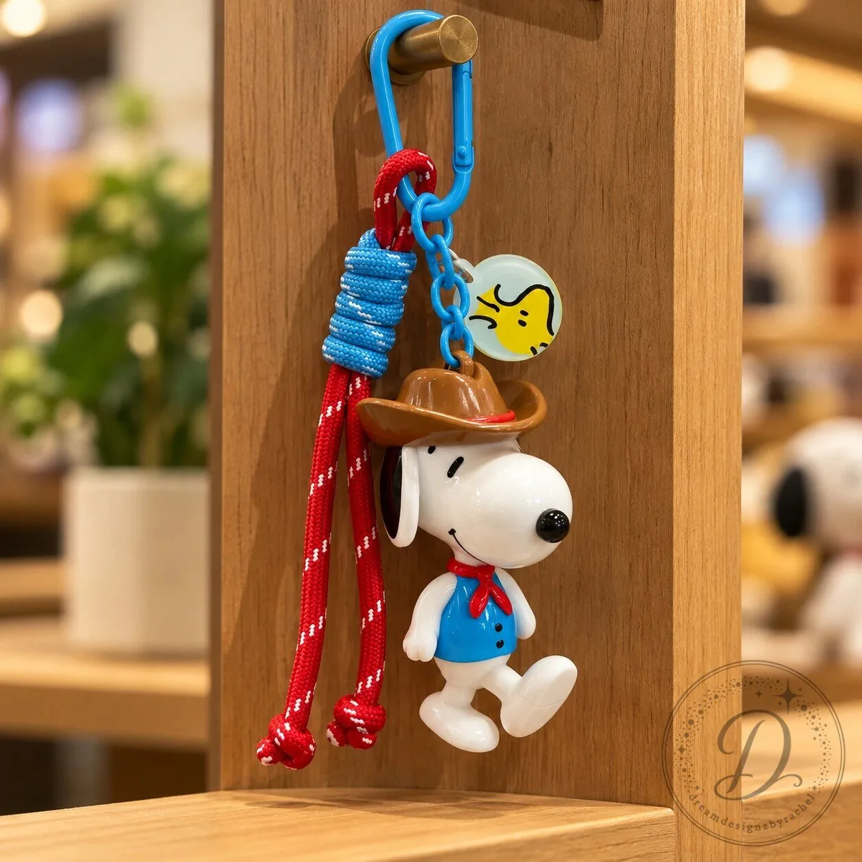Peanuts Snoopy Cowboy Hat Fast Food Kids Meal Toy Keychain Bag Charm