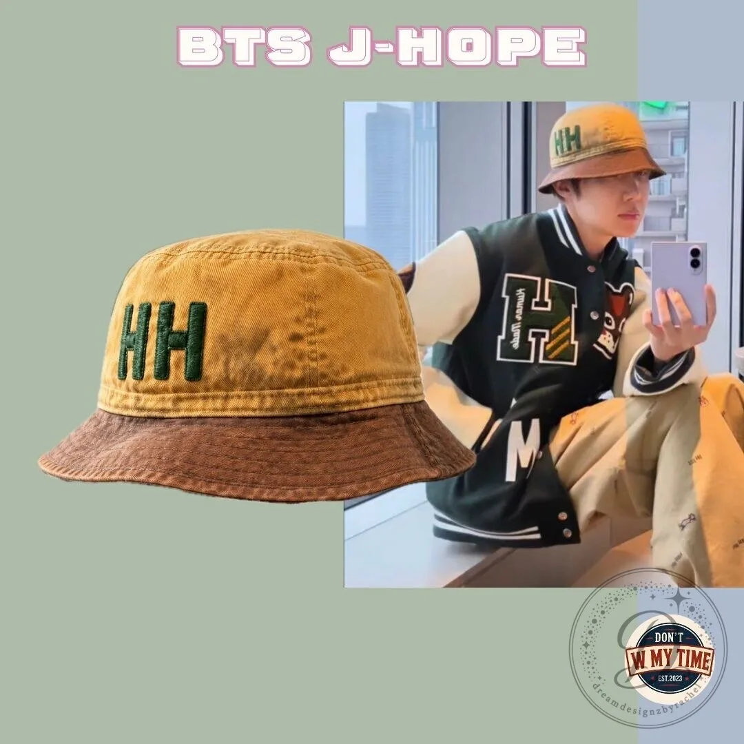BTS J-Hope Human Made Human Hope HH Embroidered Two-Tone Bucket Hat