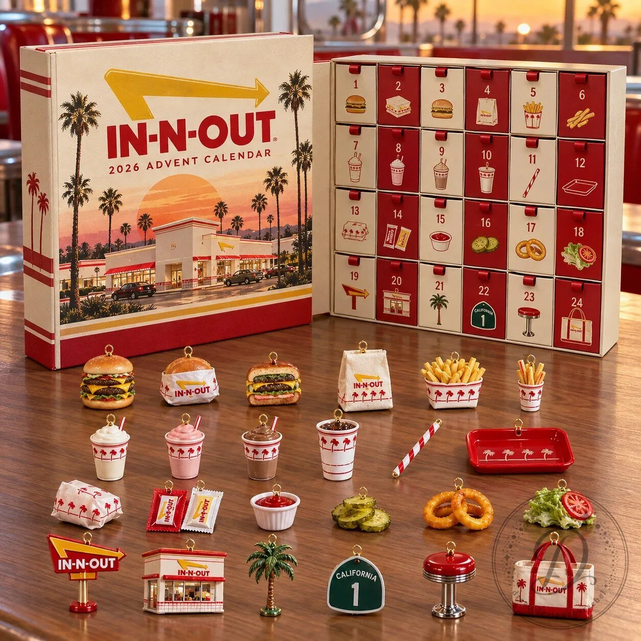 In-N-Out Burger 2026 Advent Calendar 24 Days Mini Food Ornaments Box Set