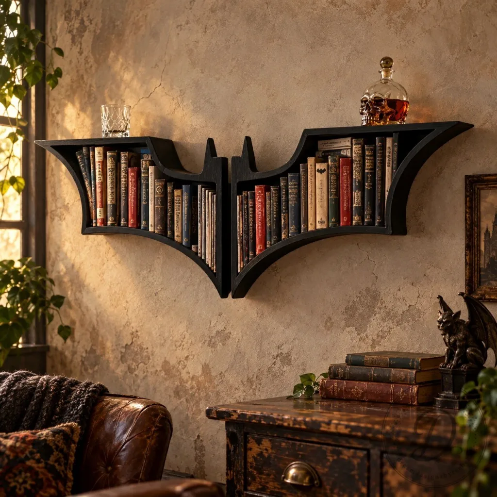 Batman Wooden Wall Bookshelf Batman Wooden Wall Bookshelf