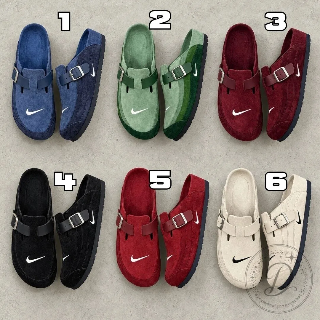 Nike x Birkenstock Boston Suede Clogs Slip-On Shoes