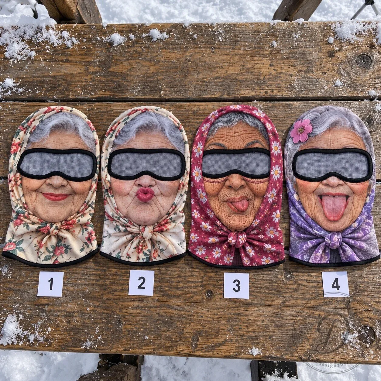 Funny Grandma Face Ski Mask Balaclava Winter Face Cover 5 Funny Grandma Face Ski Mask Balaclava Winter Face Cover