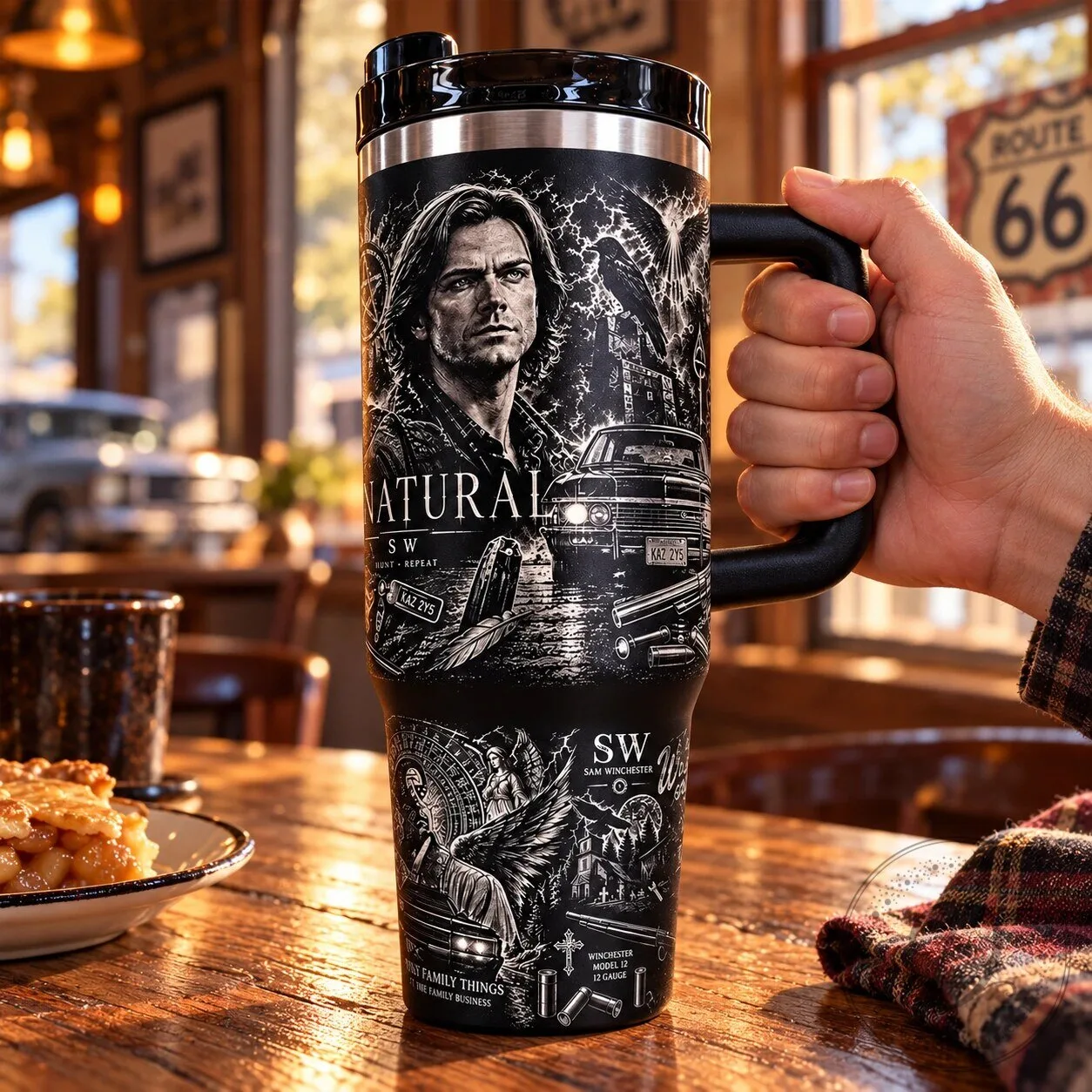 Supernatural Dean And Sam Winchester Stanley Tumbler Mug With Handle 6 Supernatural Dean And Sam Winchester Stanley Tumbler Mug With Handle
