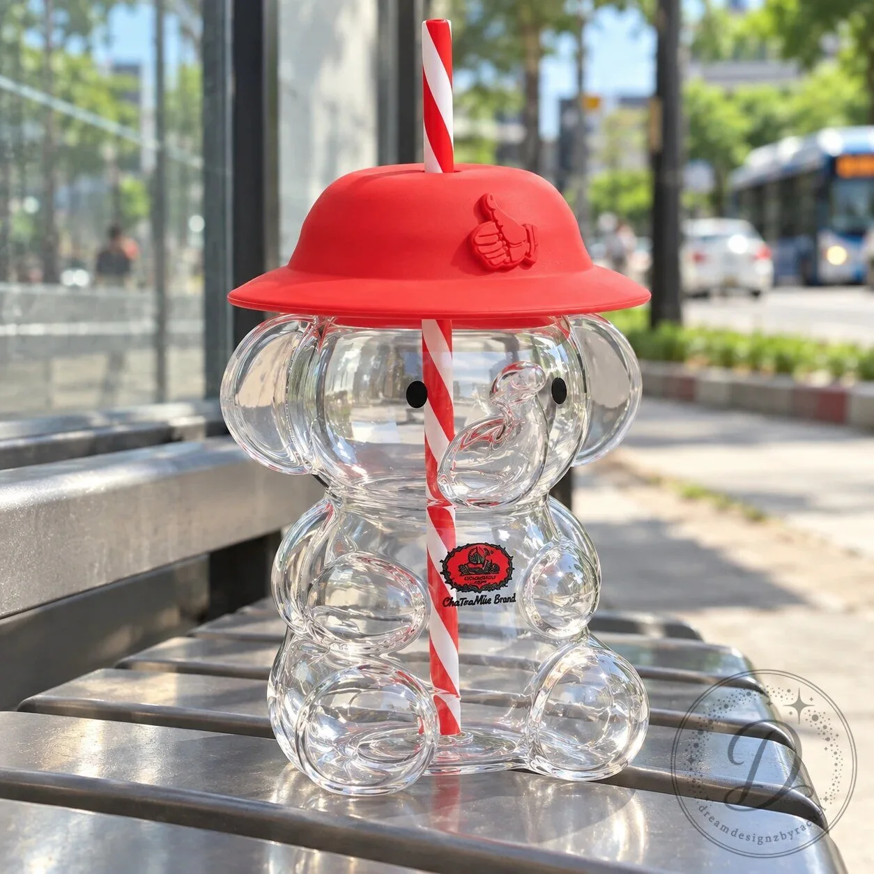 ChaTraMue Elephant Bubble Tea Glass Tumbler Cup 10 ChaTraMue Elephant Bubble Tea Glass Tumbler Cup product image showing design and details