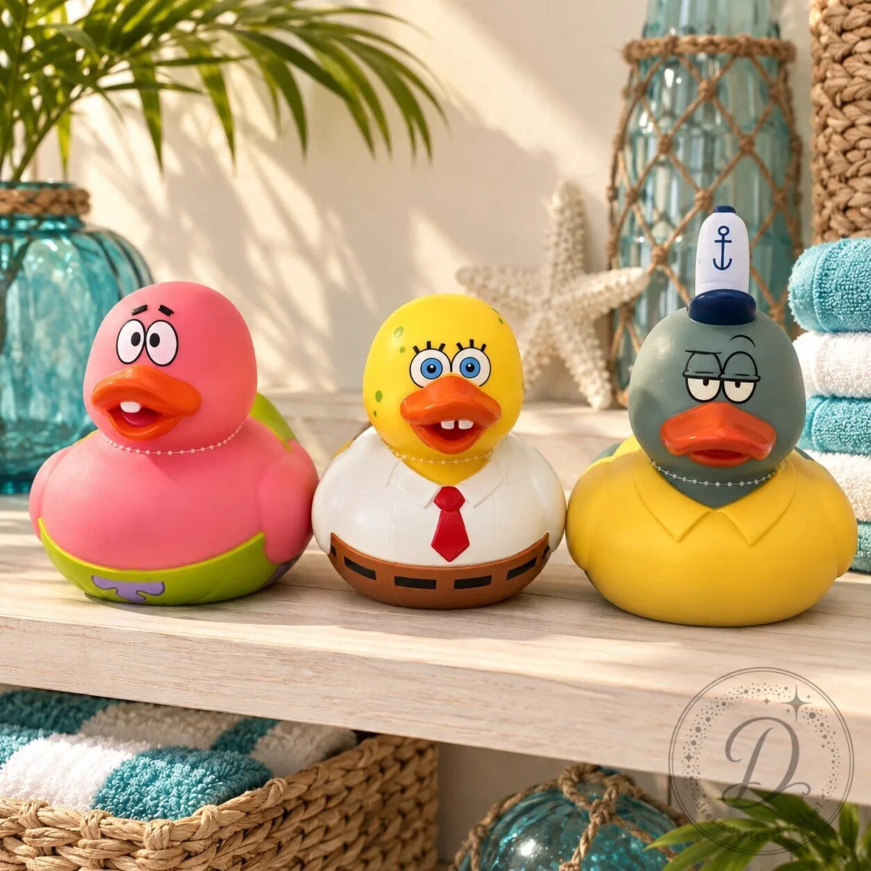 SpongeBob SquarePants Rubber Duck Bath Toy Set Patrick Squidward Decor 13 SpongeBob SquarePants Rubber Duck Bath Toy Set Patrick Squidward Decor product image showing design and details