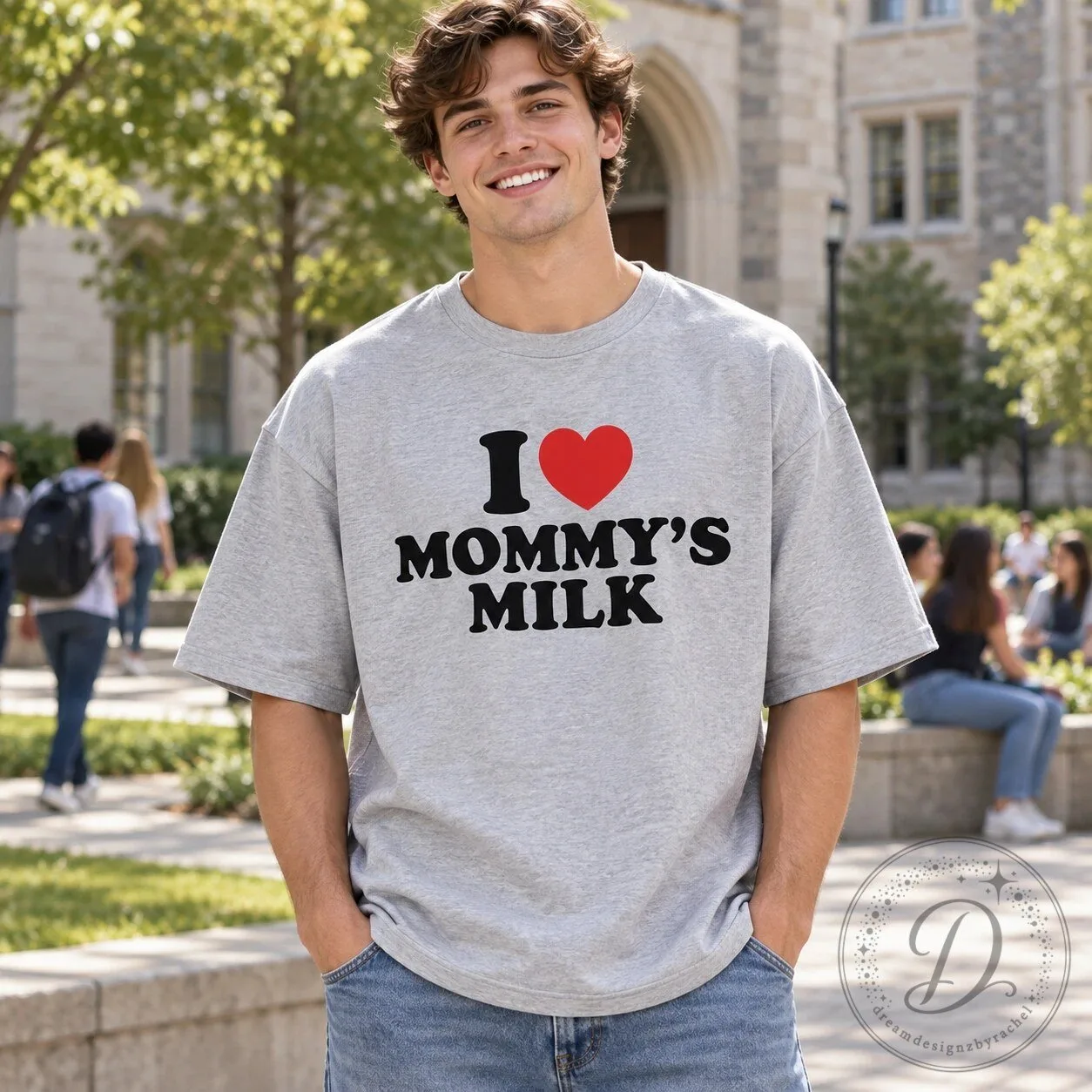 I Love Mommy's Milk Funny Parody Tee Shirt 9 I Love Mommy's Milk Funny Parody Tee Shirt product image showing design and details