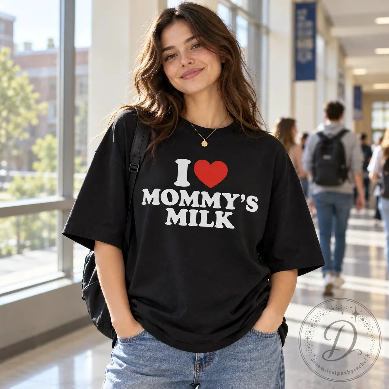 I Love Mommy's Milk Funny Parody Tee Shirt 10 I Love Mommy's Milk Funny Parody Tee Shirt product image showing design and details