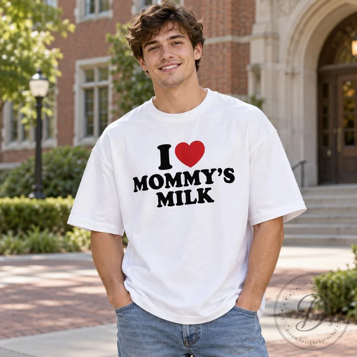 I Love Mommy's Milk Funny Parody Tee Shirt 11 I Love Mommy's Milk Funny Parody Tee Shirt product image showing design and details