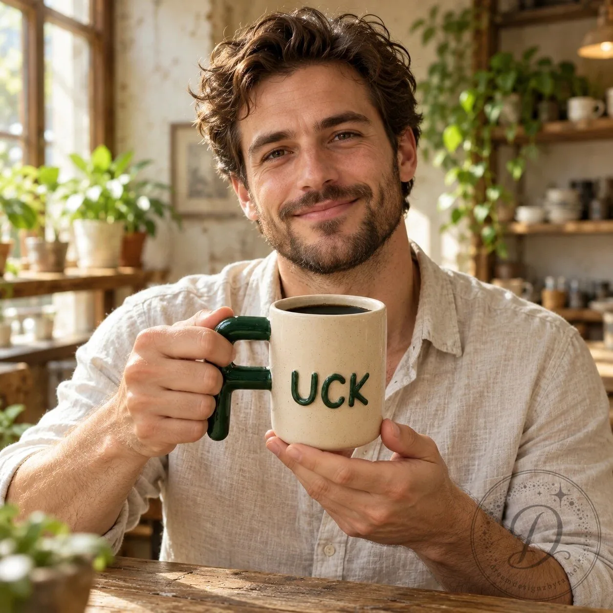 Fuck Ceramic Coffee Mug Novelty F Shaped Handle 9 Fuck Ceramic Coffee Mug Novelty F Shaped Handle product image showing design and details