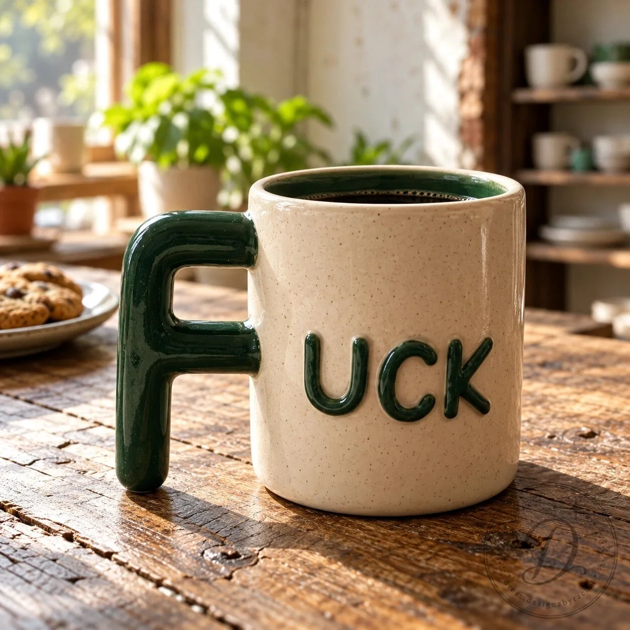 Fuck Ceramic Coffee Mug Novelty F Shaped Handle 11 Fuck Ceramic Coffee Mug Novelty F Shaped Handle product image showing design and details