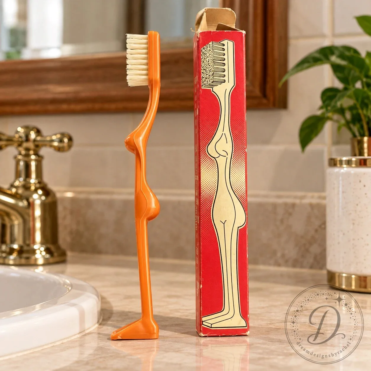 Retro Novelty Lady Body Shaped Vintage Toothbrush