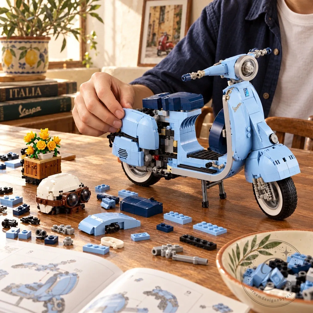 LEGO Vespa 125 1960s Scooter Model Brick Building Kit 1106Pcs 9 LEGO Vespa 125 1960s Scooter Model Brick Building Kit 1106Pcs product image showing design and details