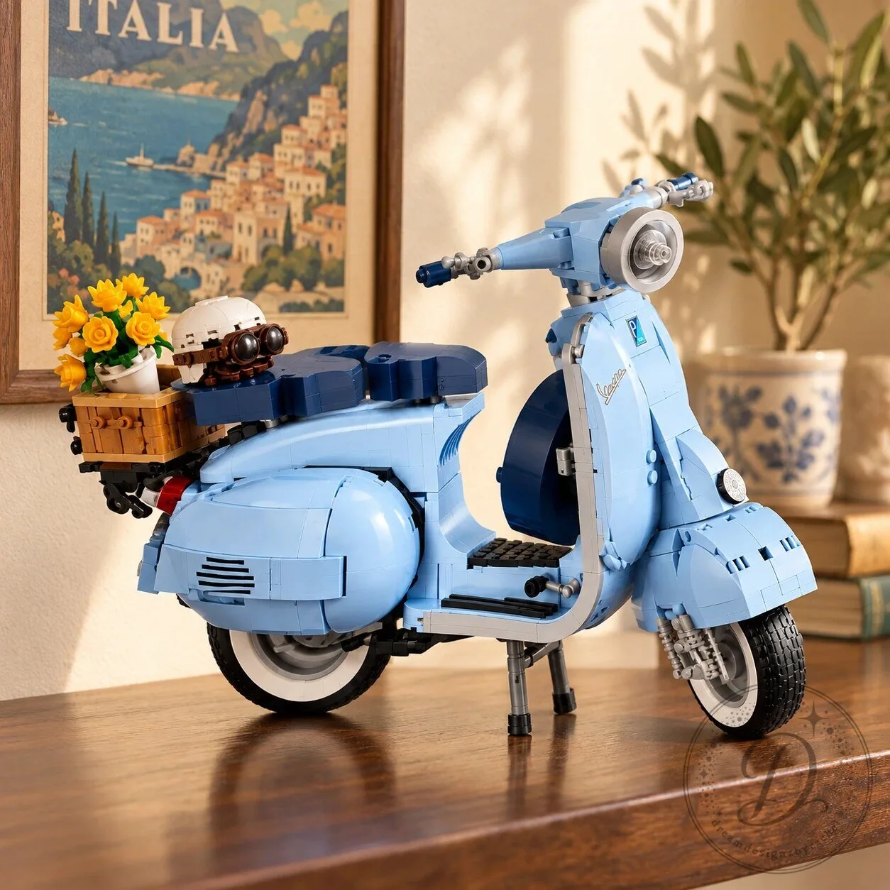 LEGO Vespa 125 1960s Scooter Model Brick Building Kit 1106Pcs 11 LEGO Vespa 125 1960s Scooter Model Brick Building Kit 1106Pcs product image showing design and details