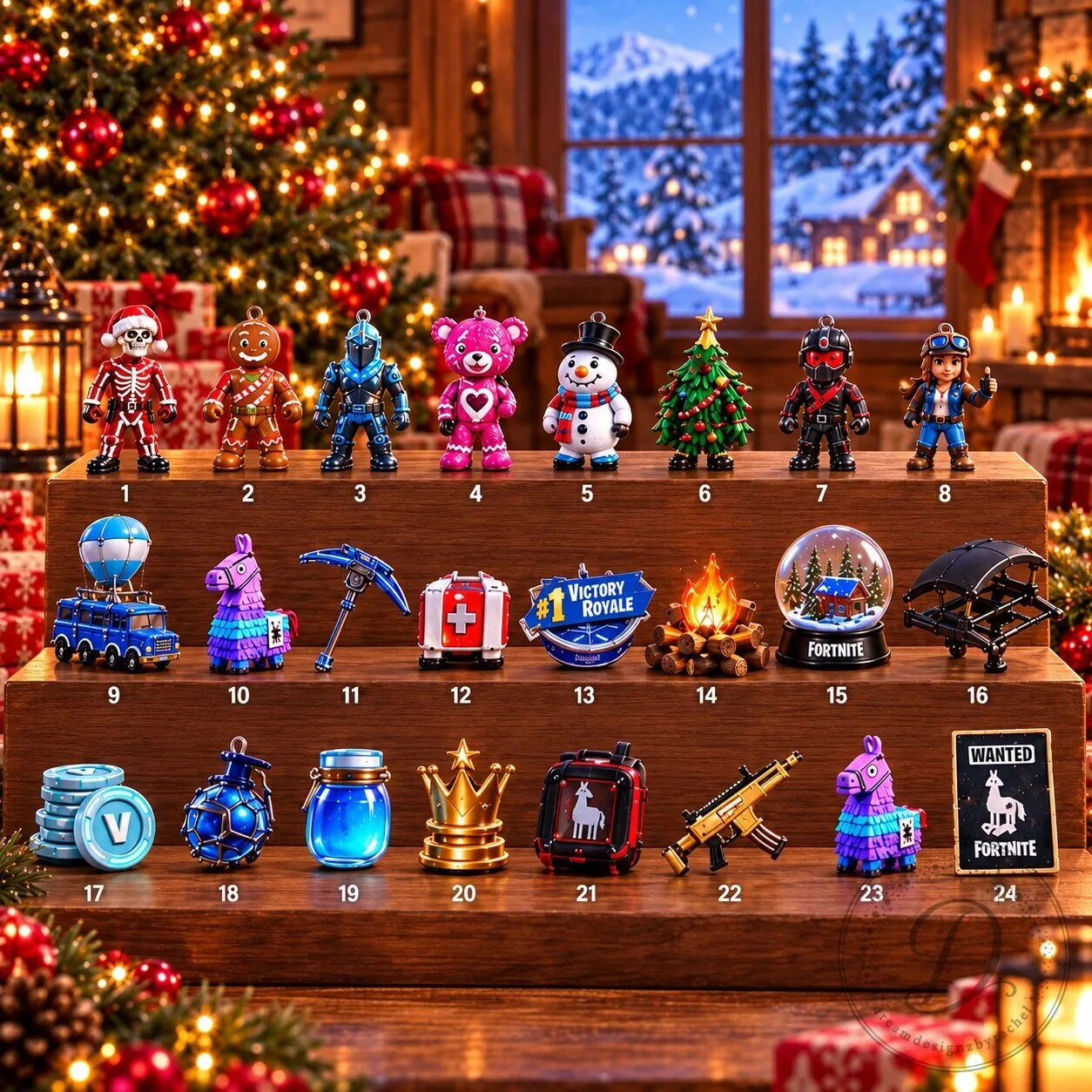 Fortnite 24 Days Advent Calendar 24 Days Christmas Countdown 9 Fortnite 24 Days Advent Calendar 24 Days Christmas Countdown product image showing design and details