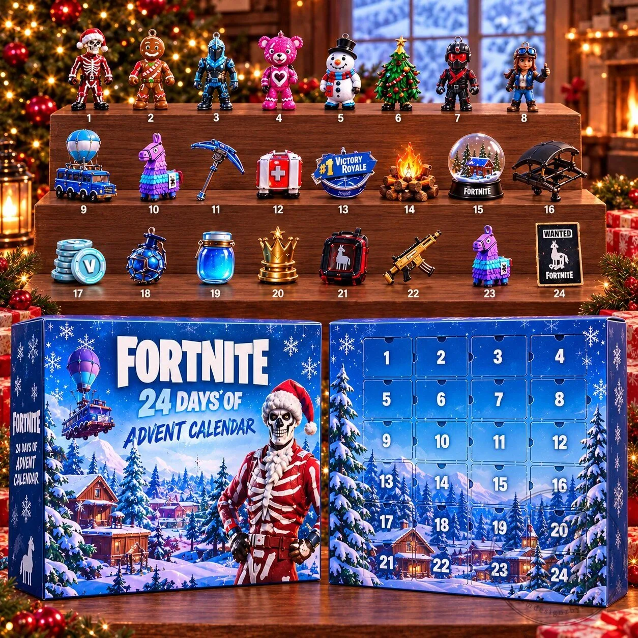Fortnite 24 Days Advent Calendar 24 Days Christmas Countdown 10 Fortnite 24 Days Advent Calendar 24 Days Christmas Countdown product image showing design and details